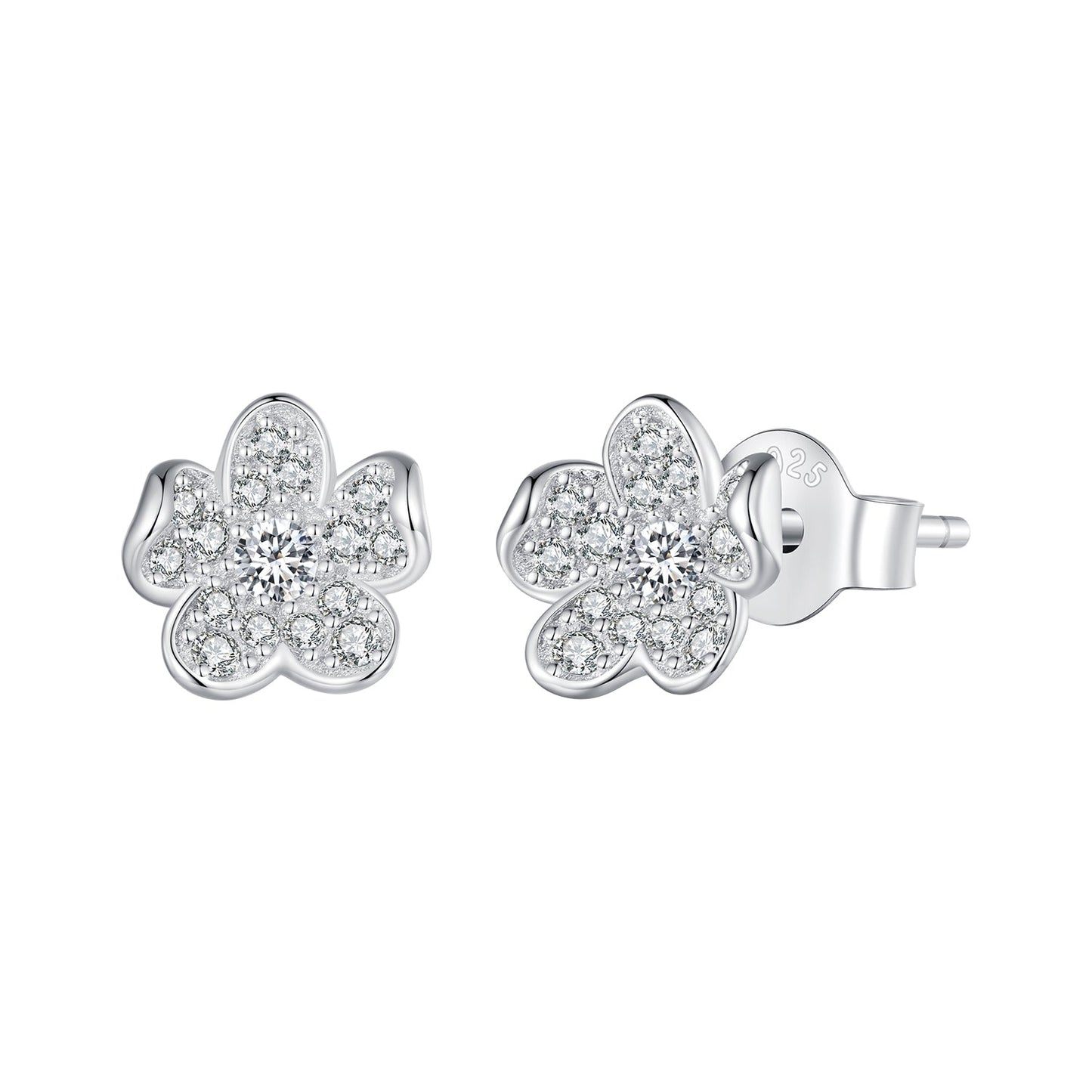 S925 Sterling Silver Pavé Setting CZ Earrings