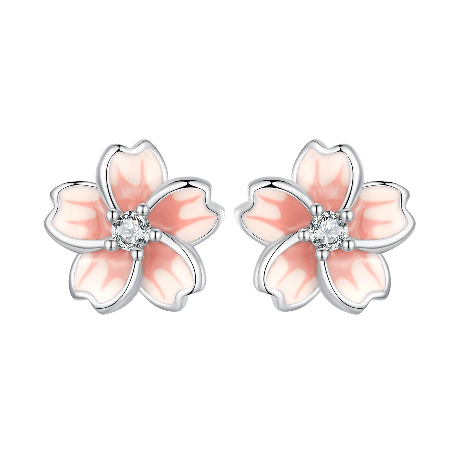 925 Sterling Silver Multi-Color Enamel Pavé CZ Earrings
