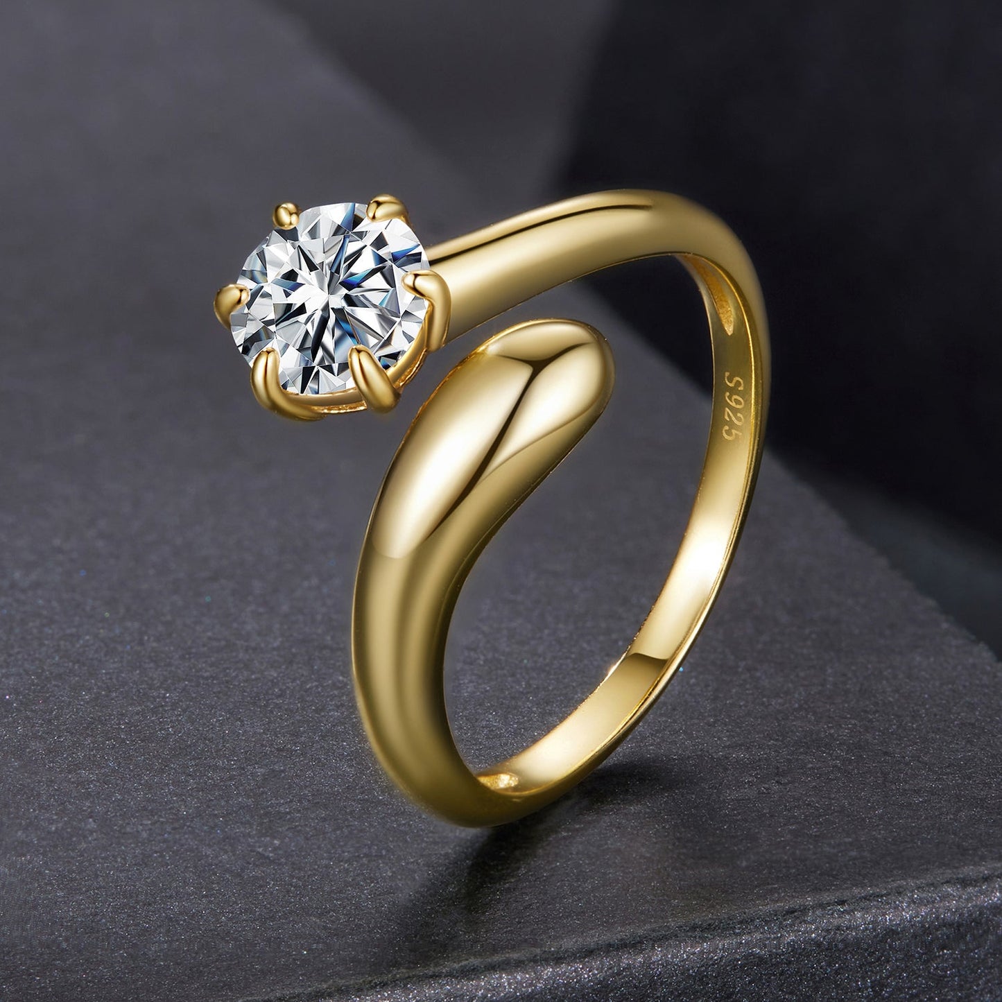 925 Sterling Silver 1 Carat Moissanite Ring for Women