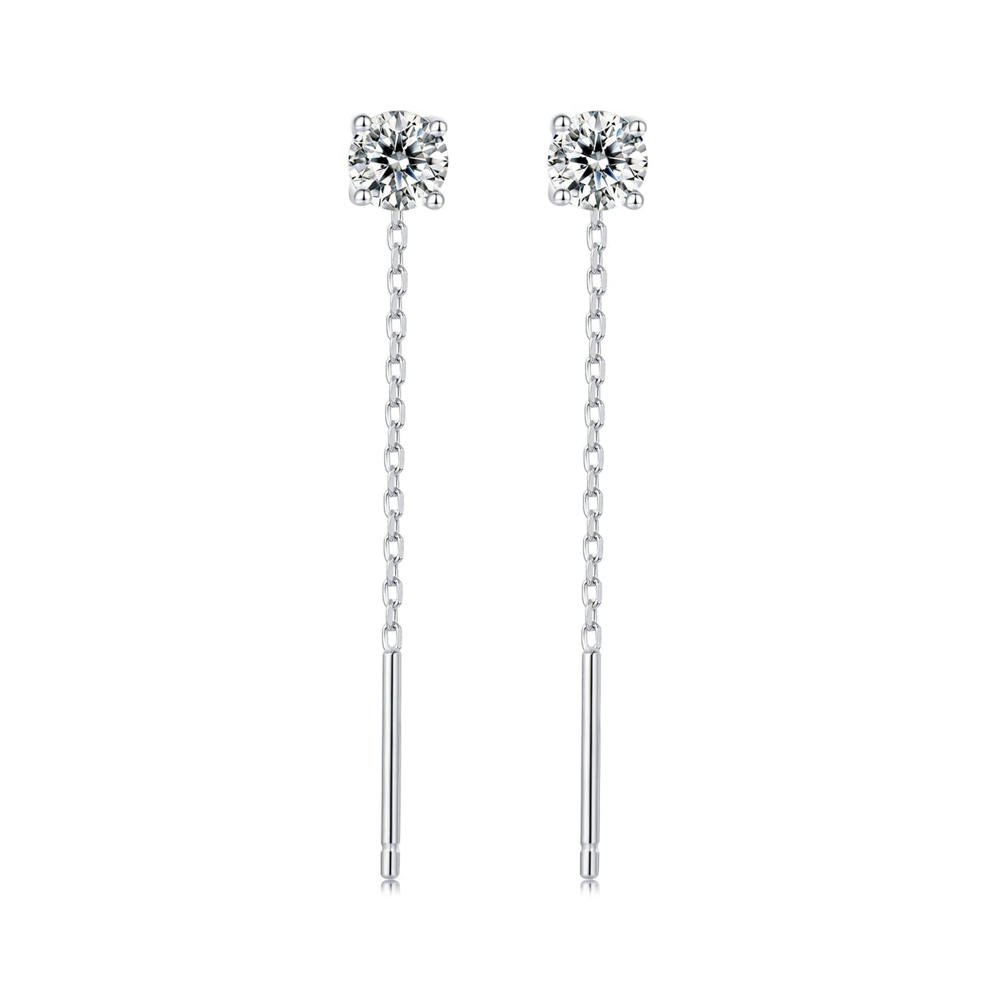 925 Sterling Silver 4.0 Carat Moissanite Earrings for Women
