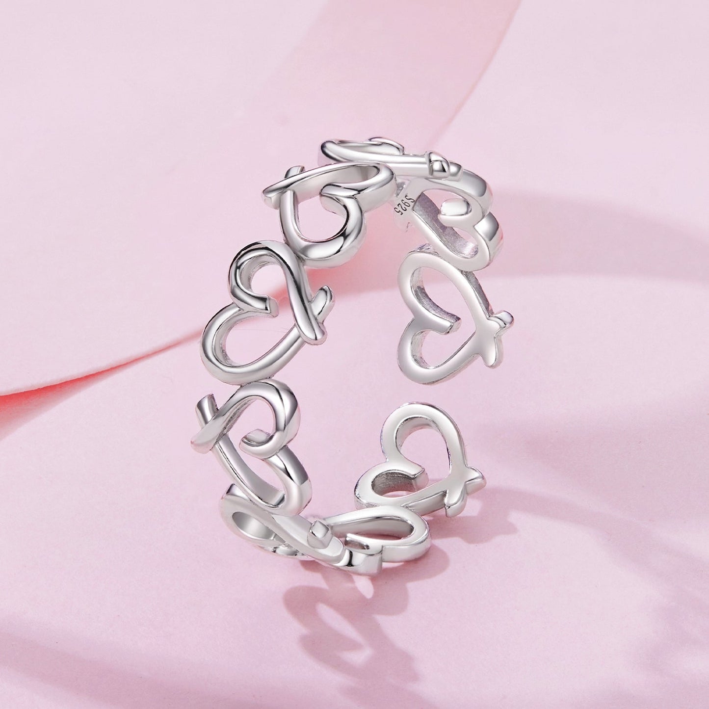925 Sterling Silver and White Gold Plated Ring for Women