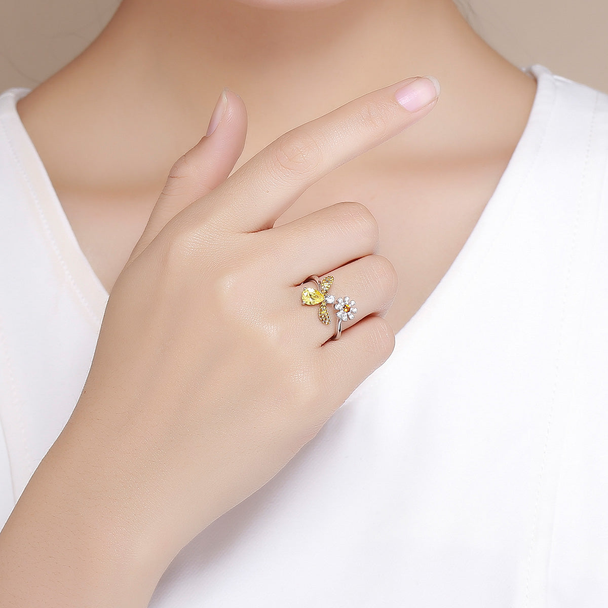925 Sterling Silver Ring - 0.2cm Width, 1.6*1.5cm Size for Women