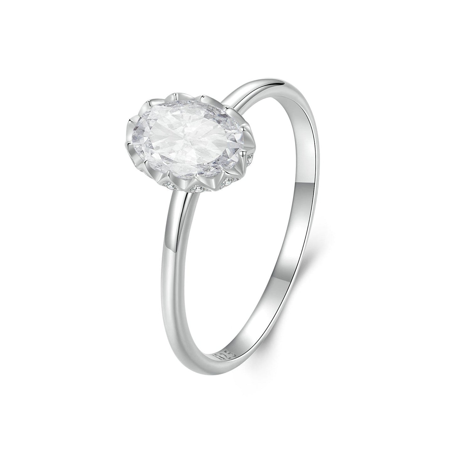 925 Sterling Silver 1.6mm Moissanite 1ct Ring in Size 6 for Women