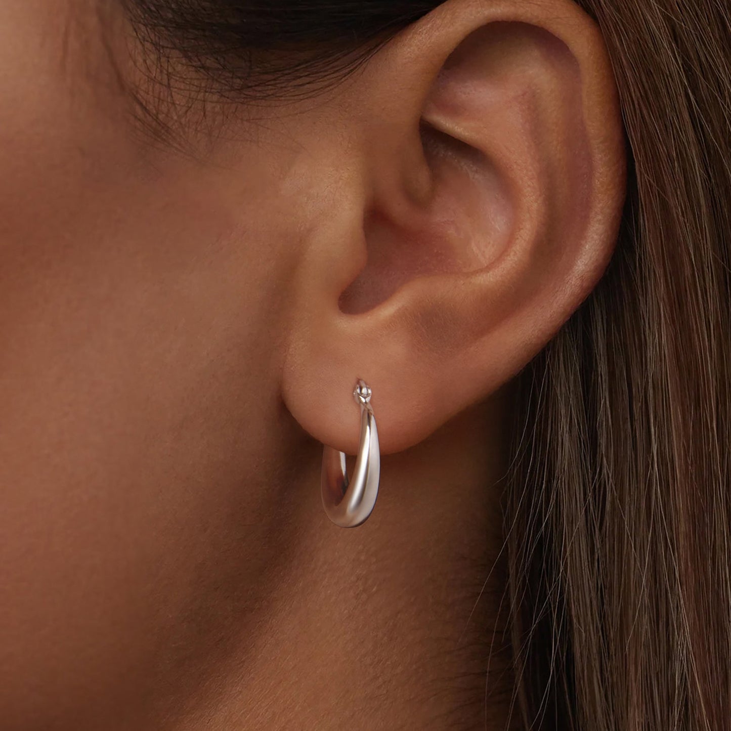 925 Sterling Silver White Gold Plated Earrings 3.0*0.7cm for Women