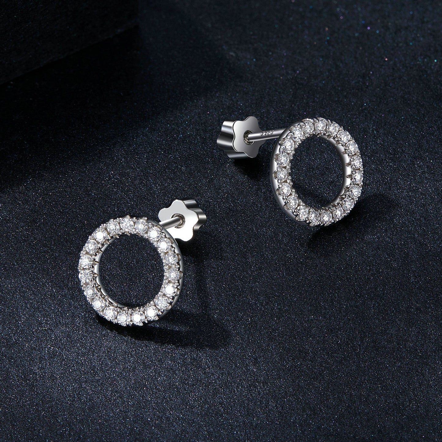 925 Sterling Silver 10mm Moissanite Earrings for Women