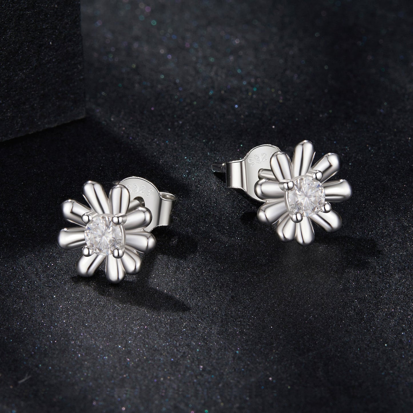 925 Sterling Silver Moissanite 0.3cm Earrings for Women