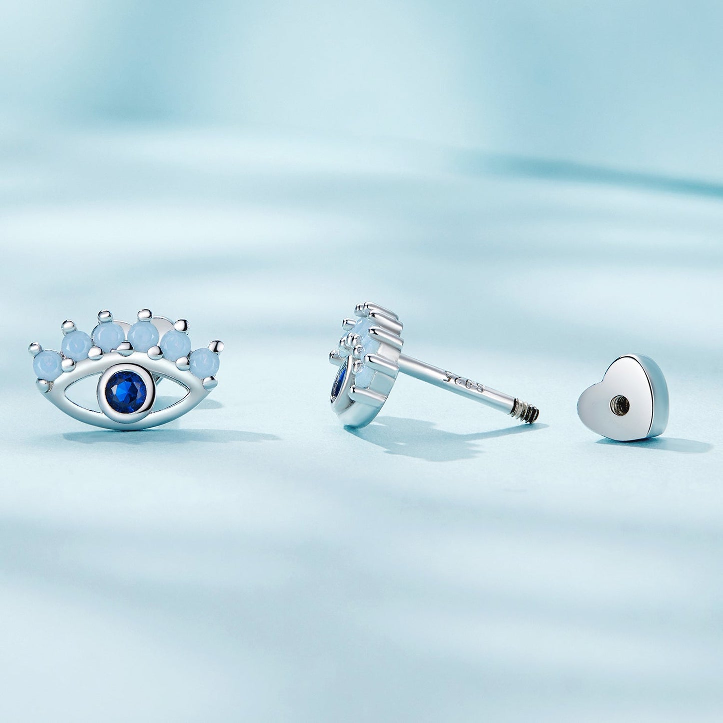 925 Sterling Silver Plated Platinum Opal Earrings for Women