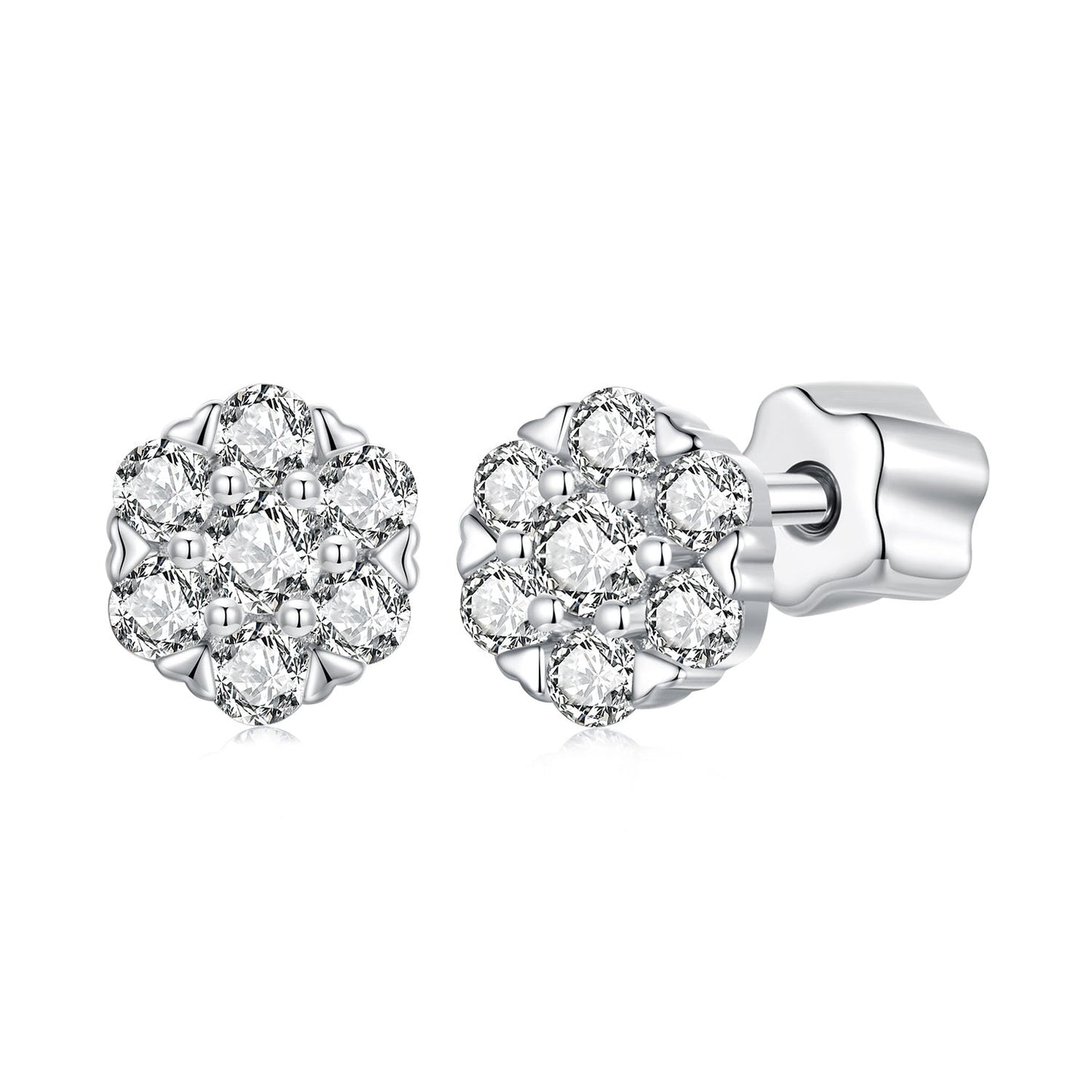 925 Sterling Silver Moissanite 0.15ct/0.027ct Earrings for Women