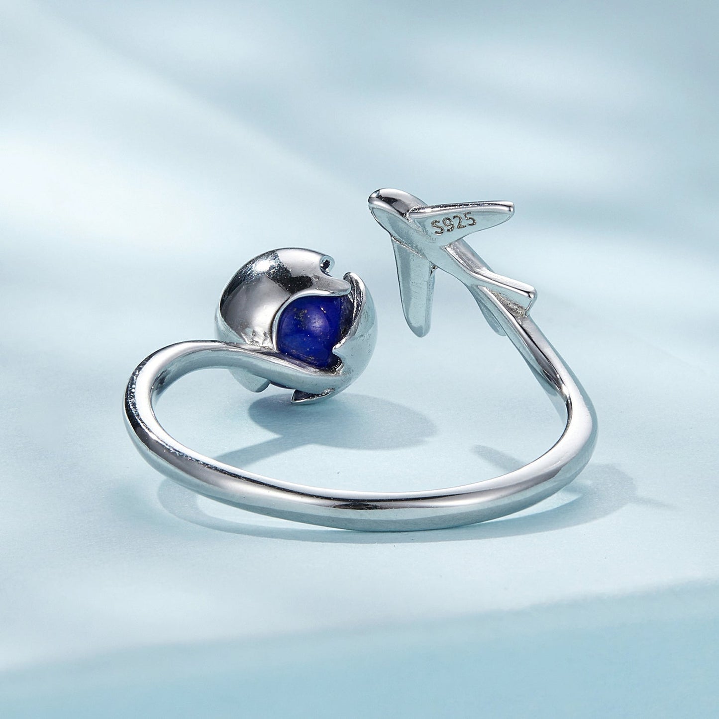925 Silver 1.8mm Lapis Lazuli Ring