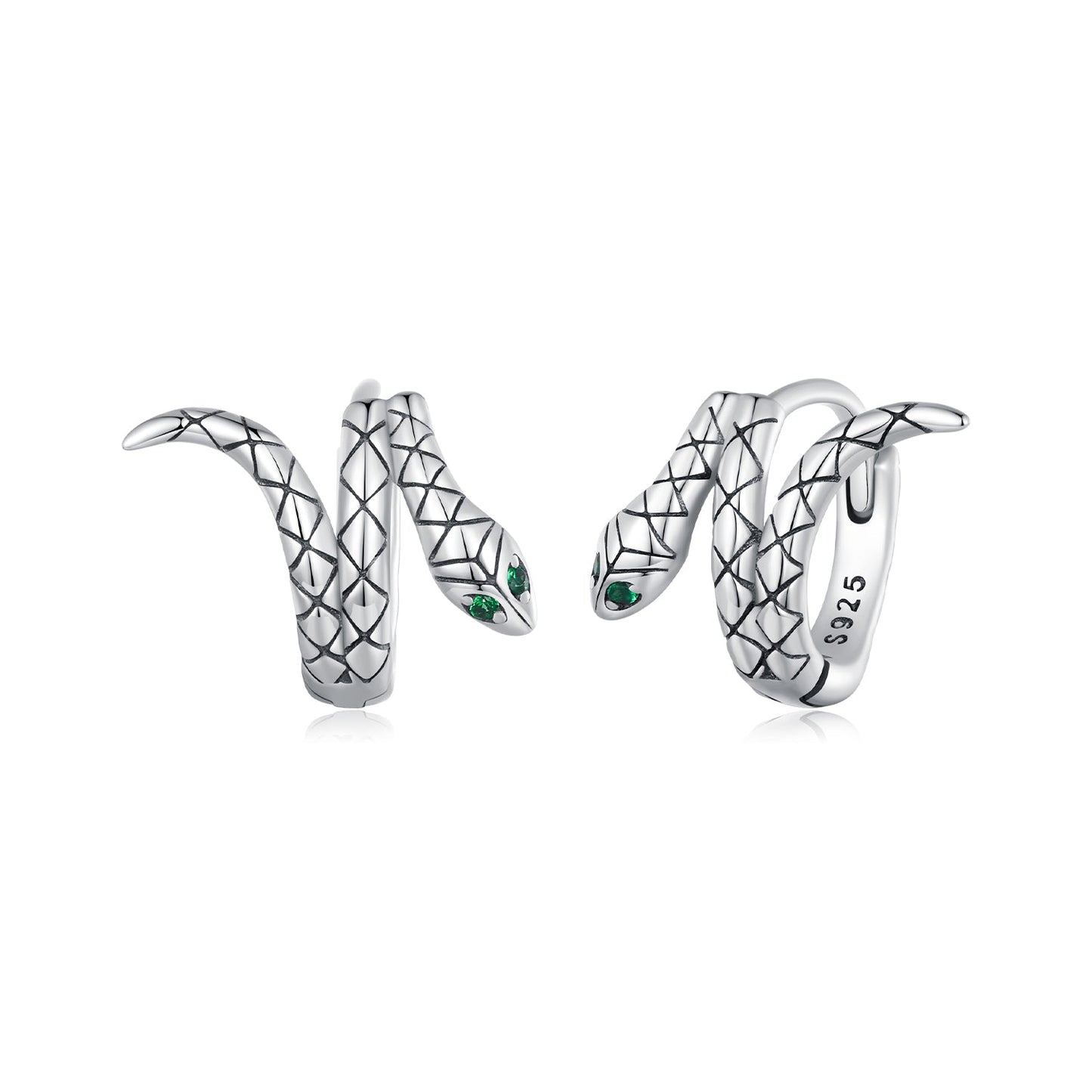 925 Sterling Silver Earrings with Pavé Setting CZ in Oxidized Finish