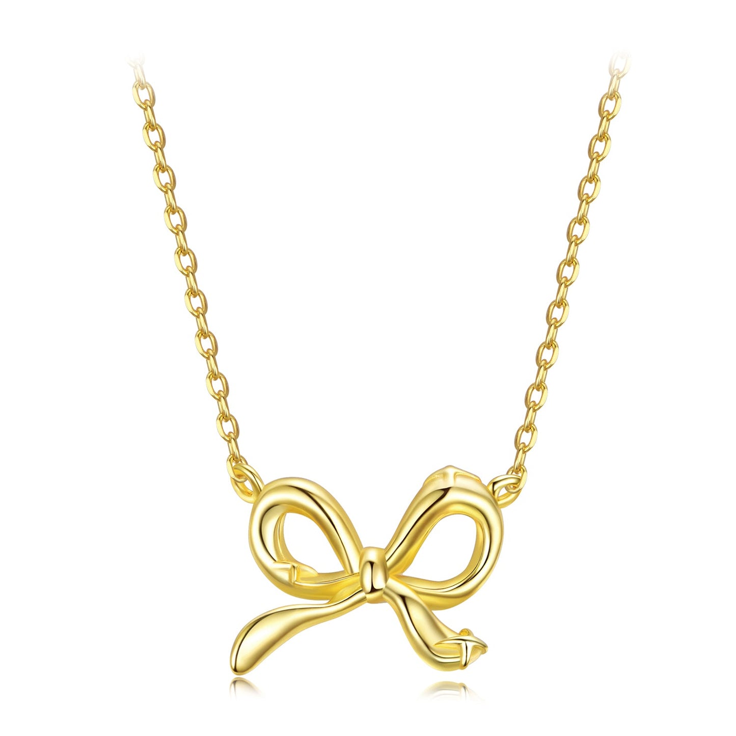 925 Sterling Silver Plated White Gold 40+5cm Adjustable Necklace for Women