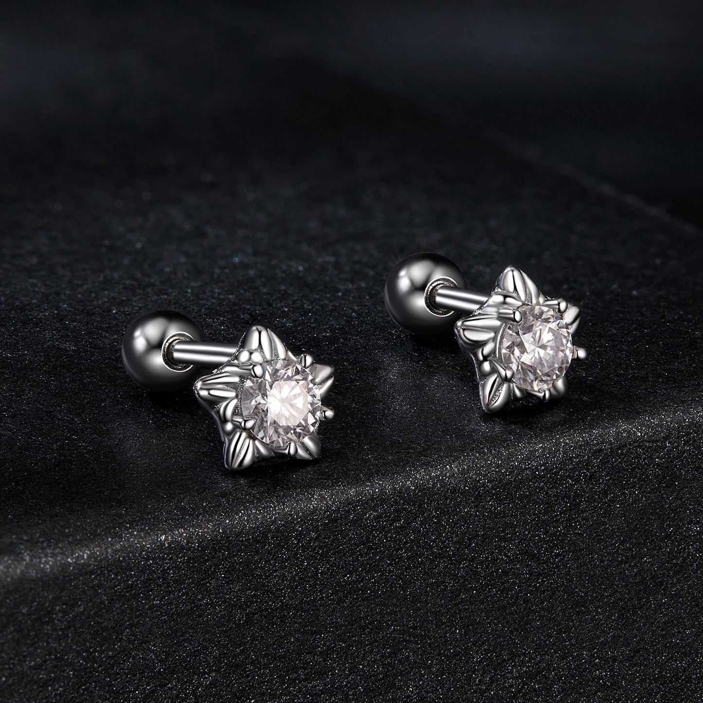 925 Sterling Silver Moissanite Stud Earrings 5mm for Women