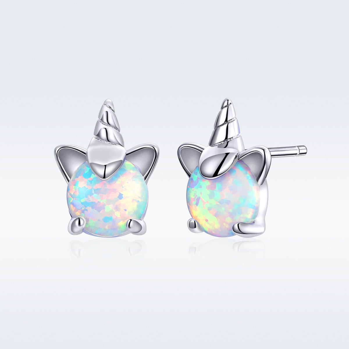 S925 Sterling Silver Earrings with Translucent Opal