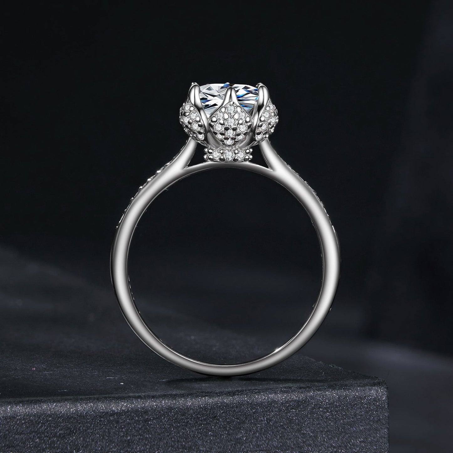 925 Sterling Silver Moissanite Ring 1ct Size 6 White Gold Plated for Women