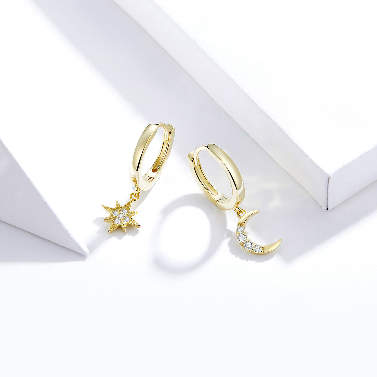 925 Sterling Silver and Gold Plated Pavé Setting CZ Earrings for Women