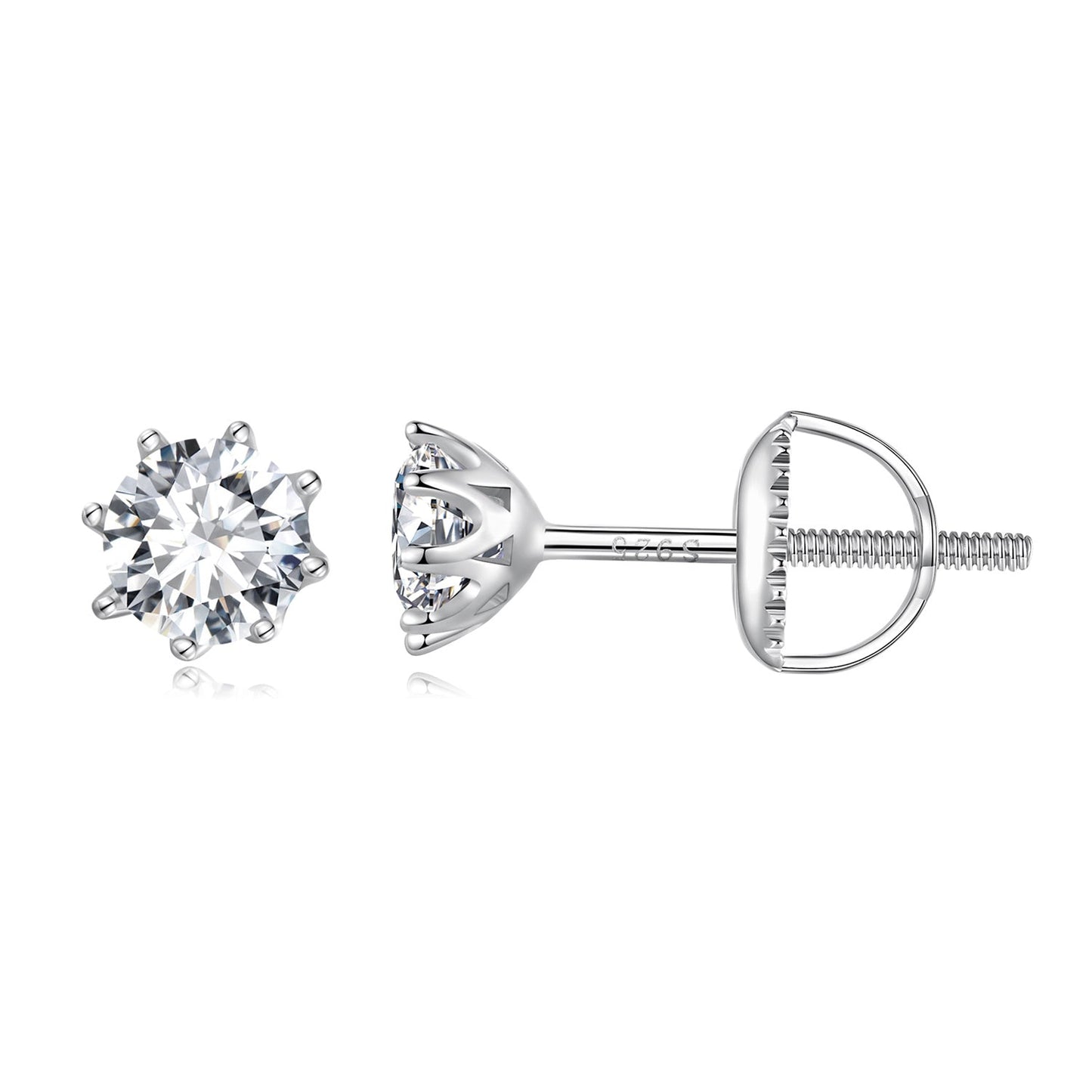 S925 Silver 0.5 Carat Moissanite Earrings 6.0mm for Women