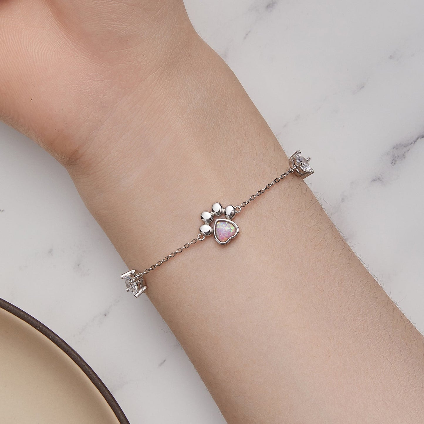 925 Sterling Silver Translucent Opal Bracelets for Women
