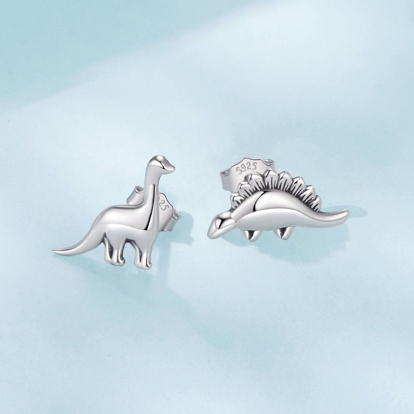 925 Sterling Silver Earrings with Oxidized Finish, 1.1*1cm & 1.2*0.6cm for Women