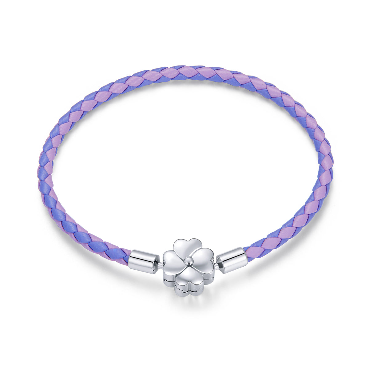 925 Sterling Silver Oxidized Silver Leather 17cm Bracelet