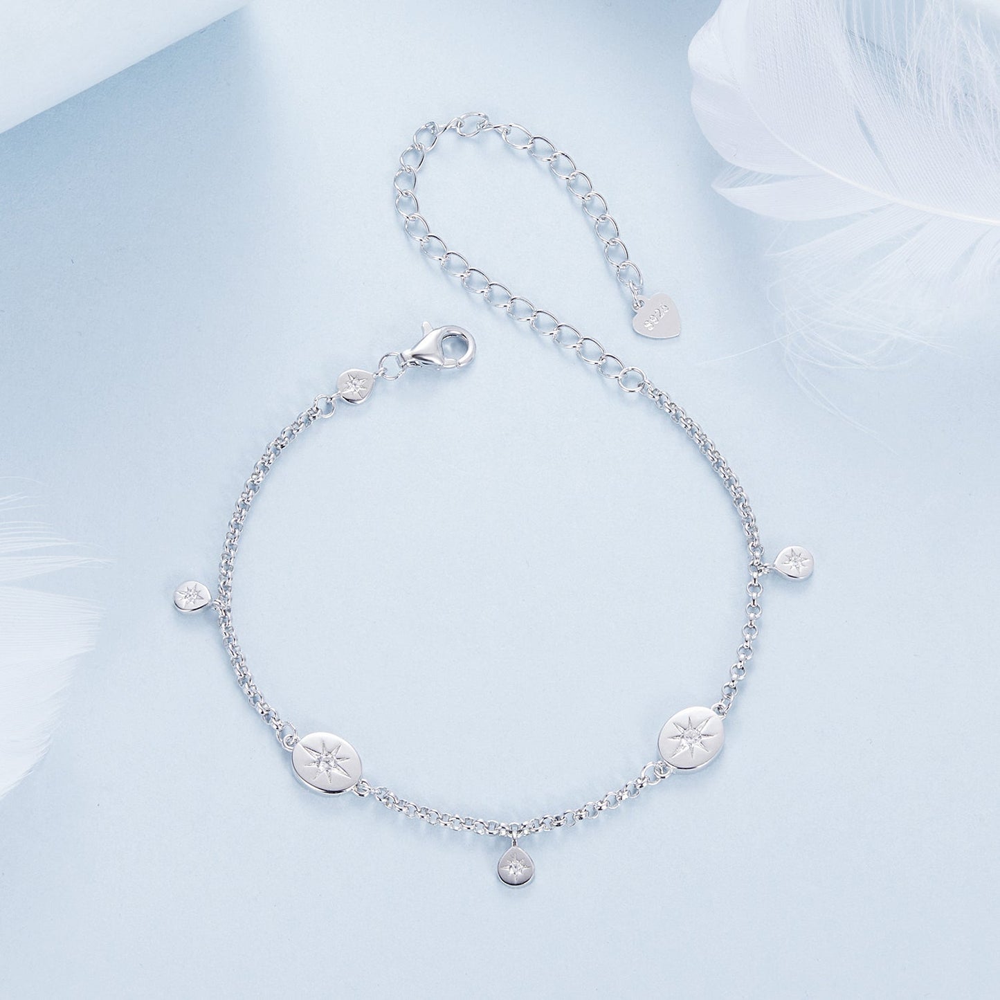 925 Sterling Silver & Plated White Gold CZ Bracelet