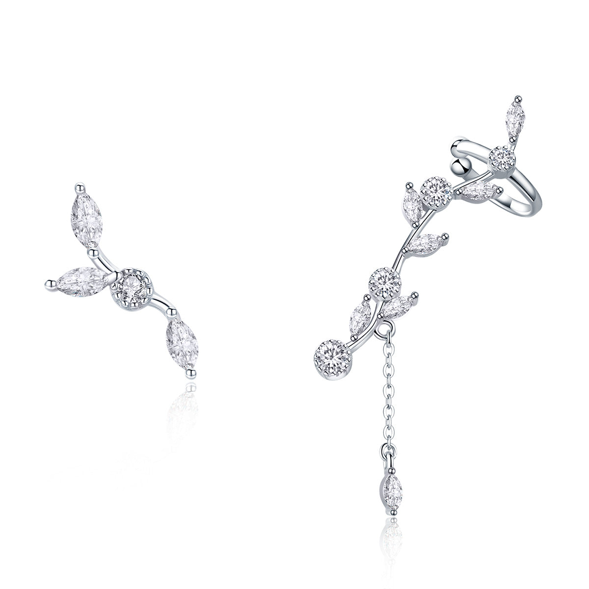 925 Sterling Silver Earrings with Platinum Plating and CZ for Women