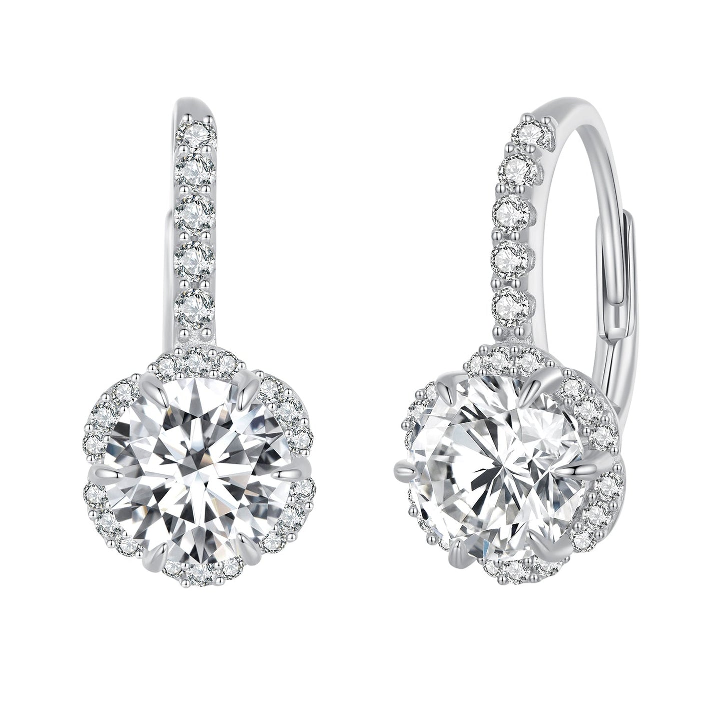 925 Sterling Silver Moissanite 6.5 Carat Earrings for Women