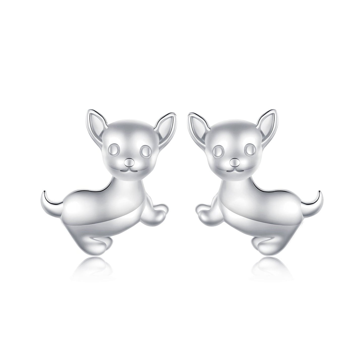 925 Sterling Silver Earrings Plated Platinum 10*12mm for Women