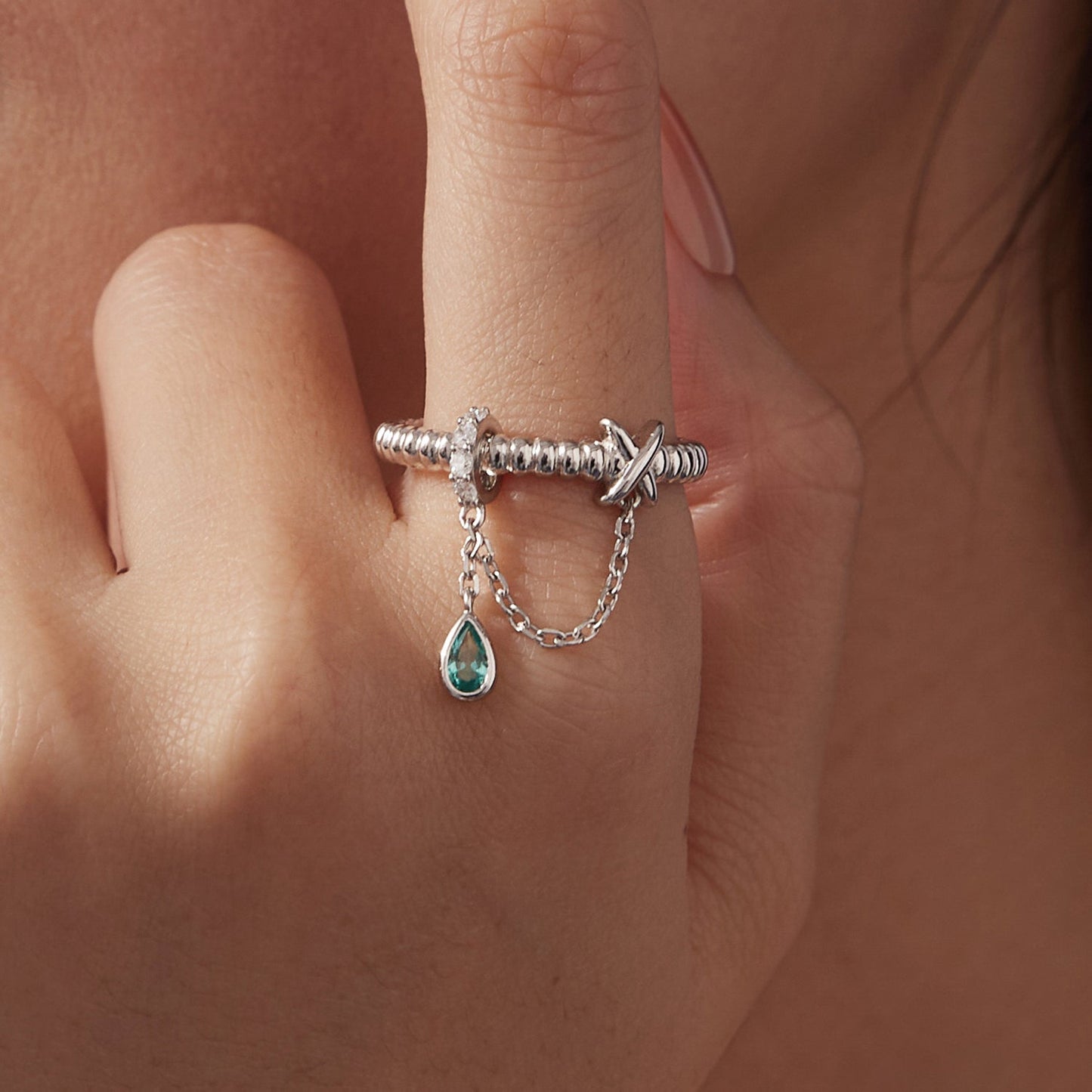 925 Sterling Silver Ring with Pavé Setting and CZ for Women