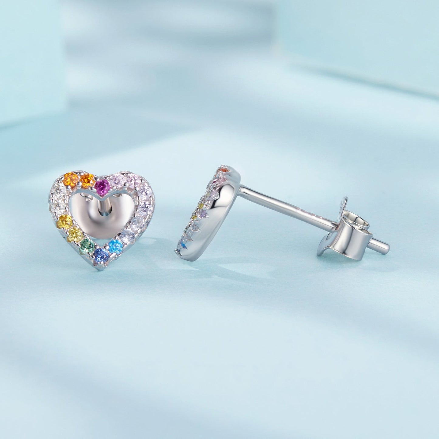 925 Sterling Silver Earrings with Pavé Setting and CZ