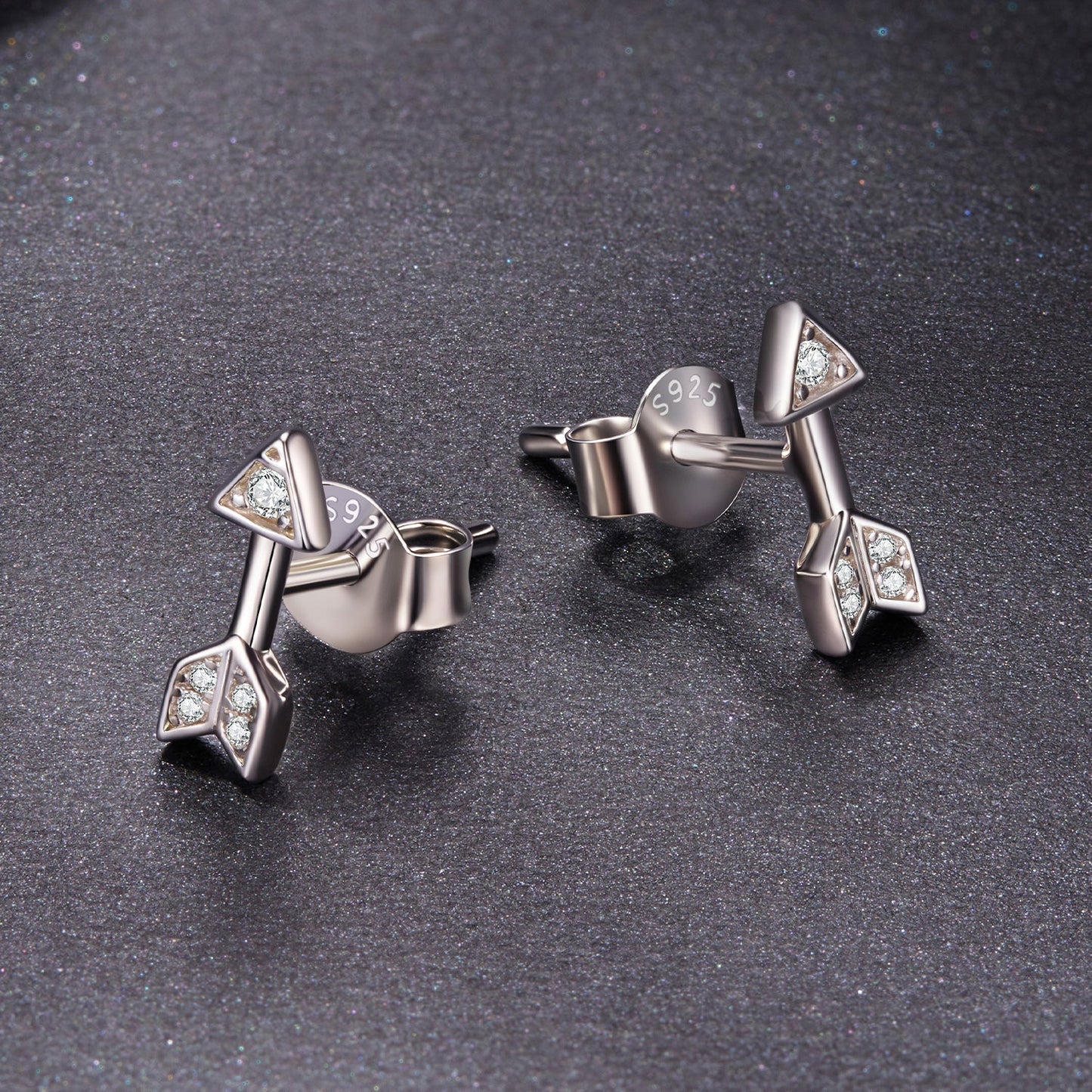 925 Sterling Silver 0.08ct and 0.12ct Moissanite Earrings in White Gold for Women