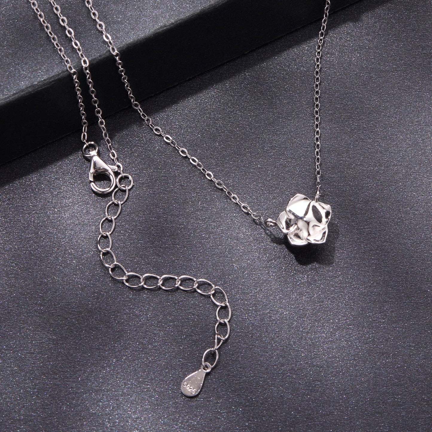 925 Sterling Silver Moissanite 0.5 Carat White Gold Plated Necklace for Women