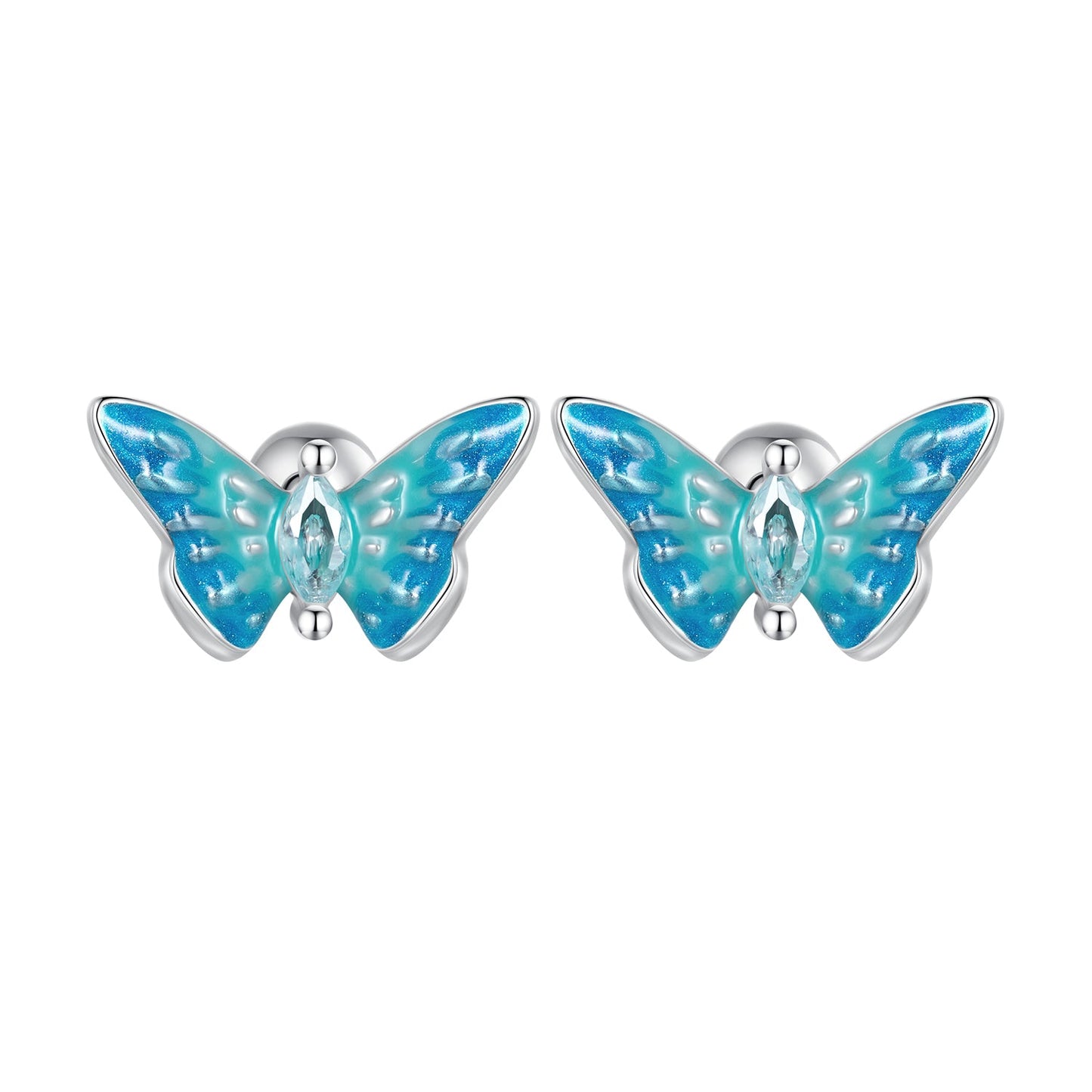 925 Sterling Silver Earrings with Enamel and CZ for Women