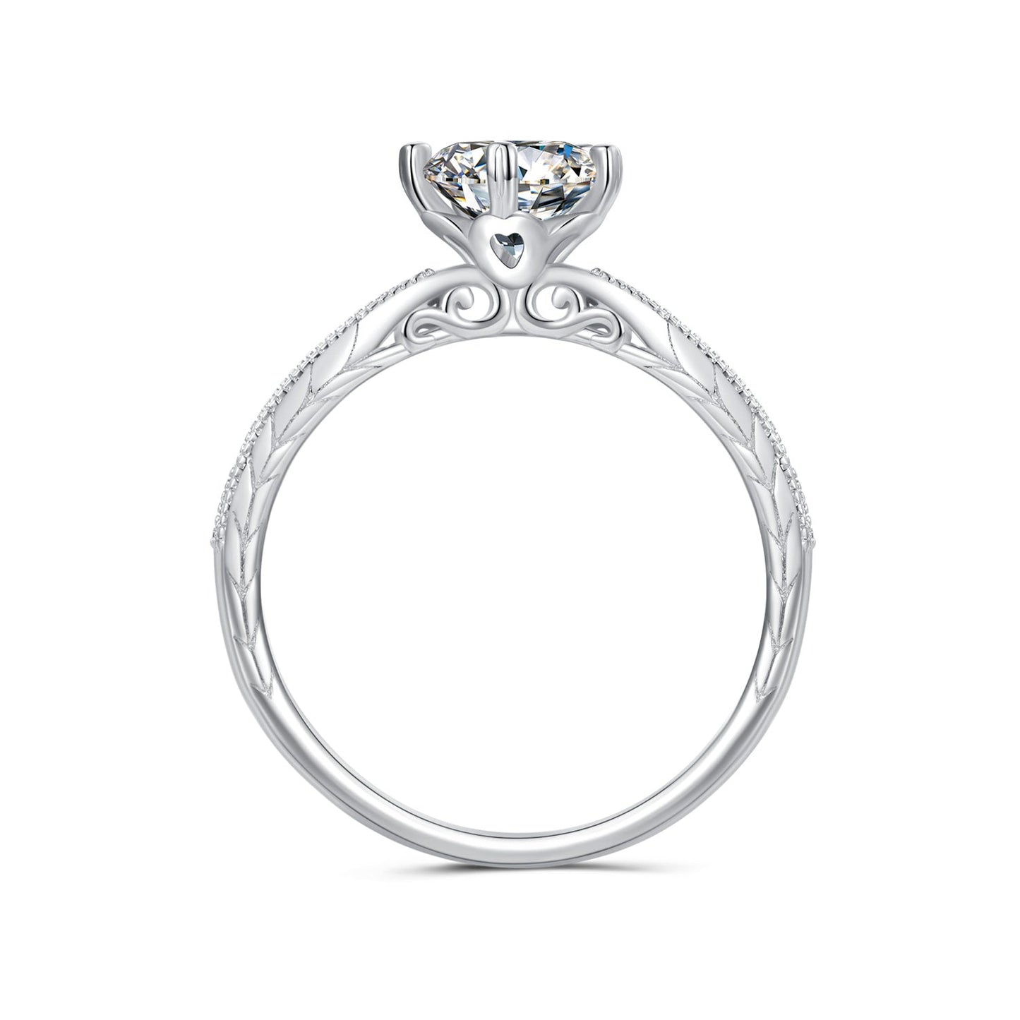 925 Sterling Silver Moissanite 0.8ct Ring Size 6 for Women