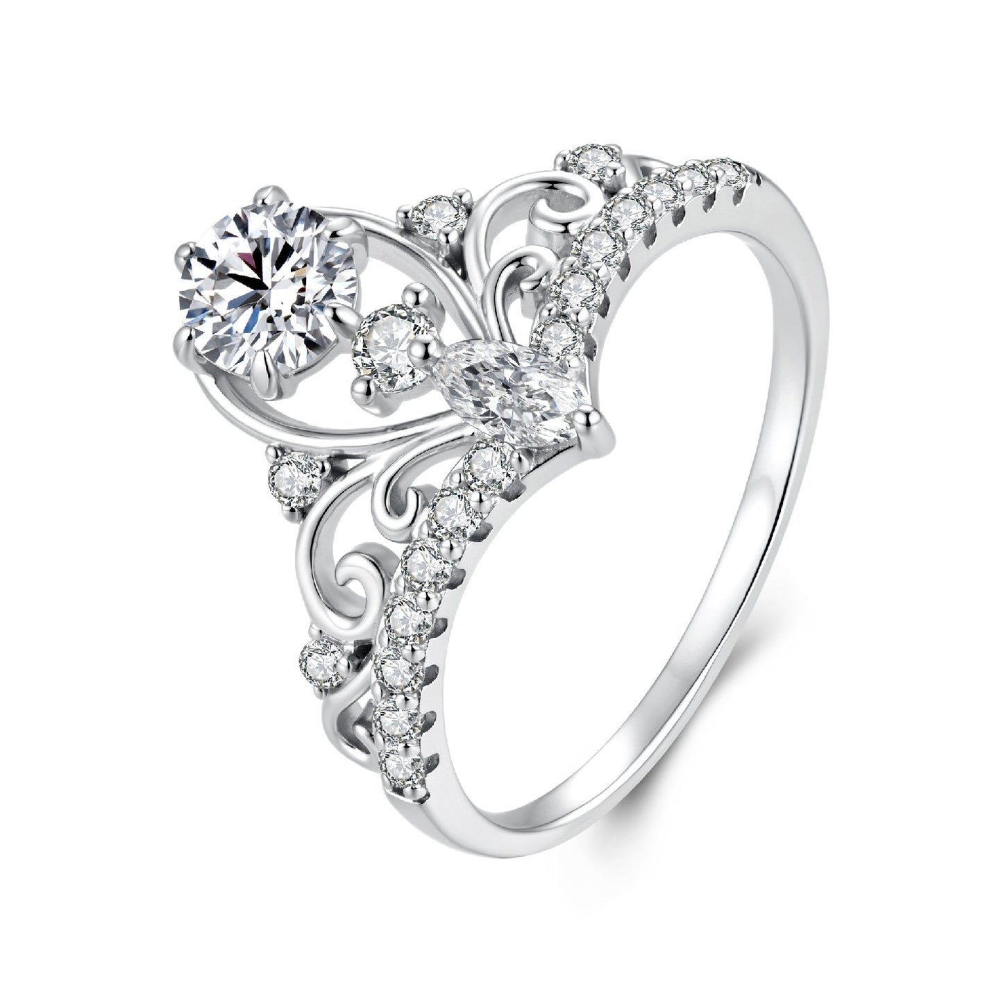 925 Sterling Silver 0.5 Carat Moissanite Ring in Size 6 for Women
