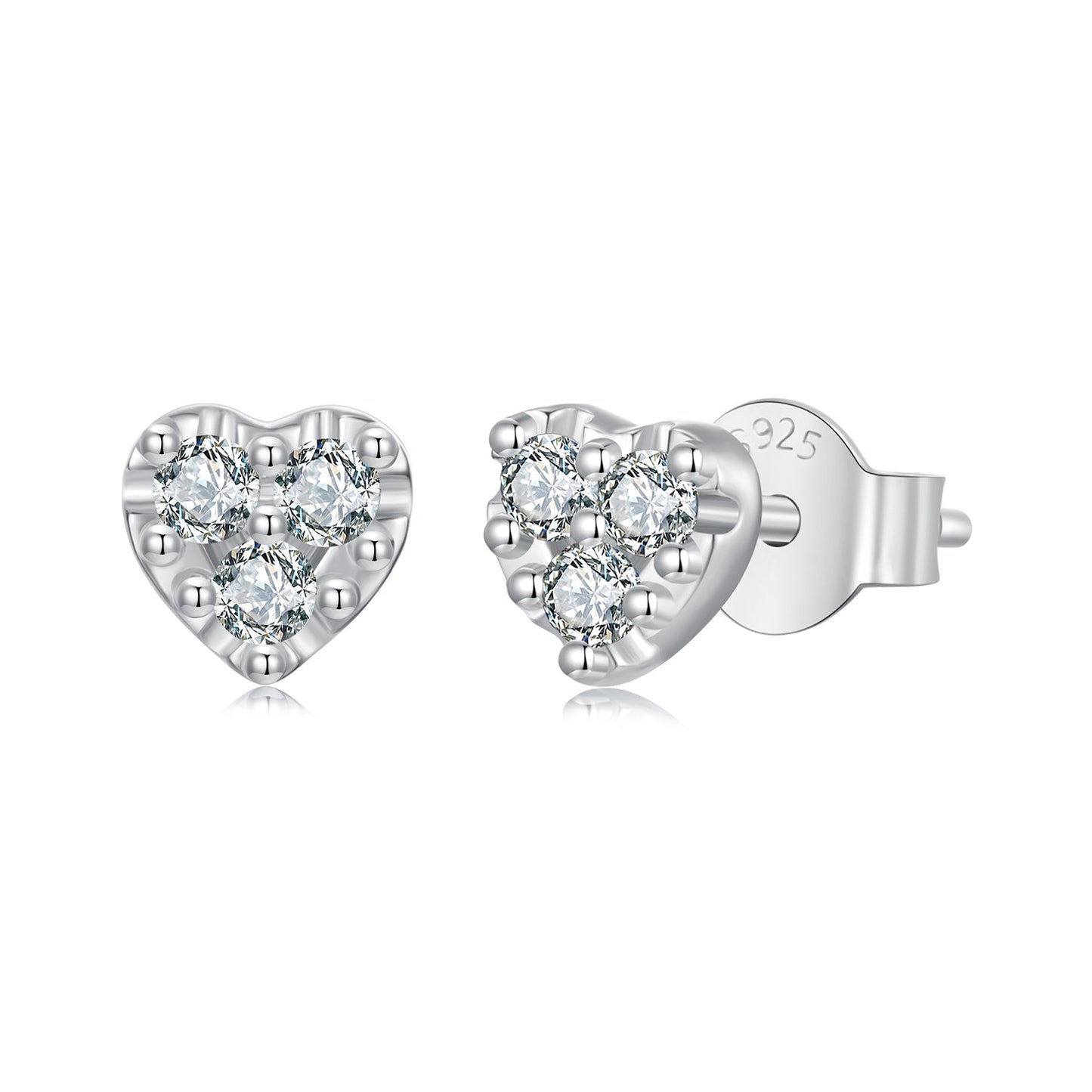 925 Sterling Silver Moissanite 0.03 Carat Earrings for Women
