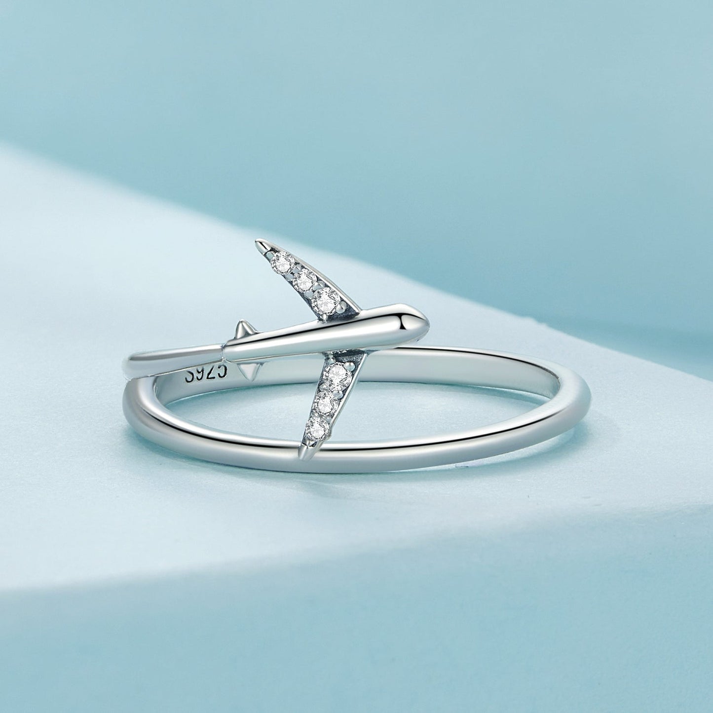 925 Sterling Silver Ring with Pavé Setting CZ, Size 6.0, Oxidized Finish for Women
