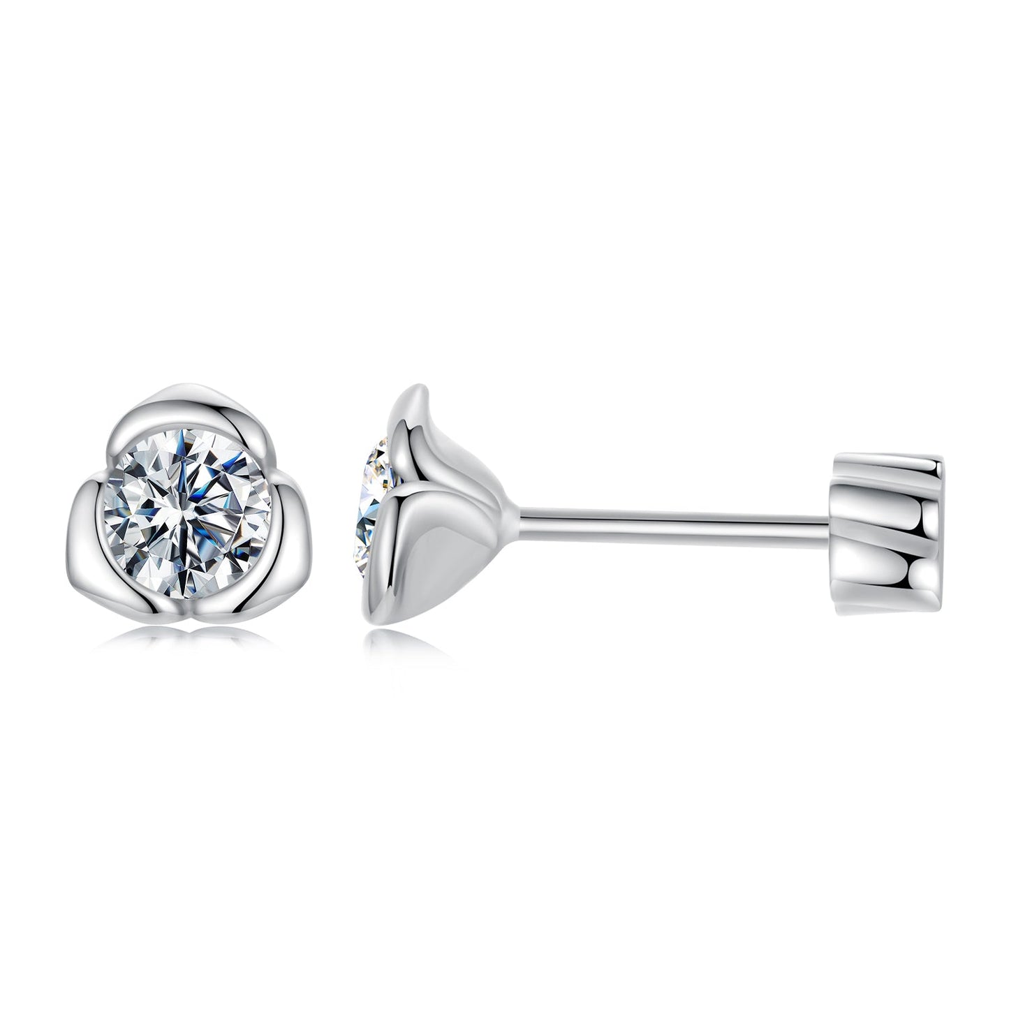 925 Sterling Silver 0.3 Carat Moissanite Earrings for Women