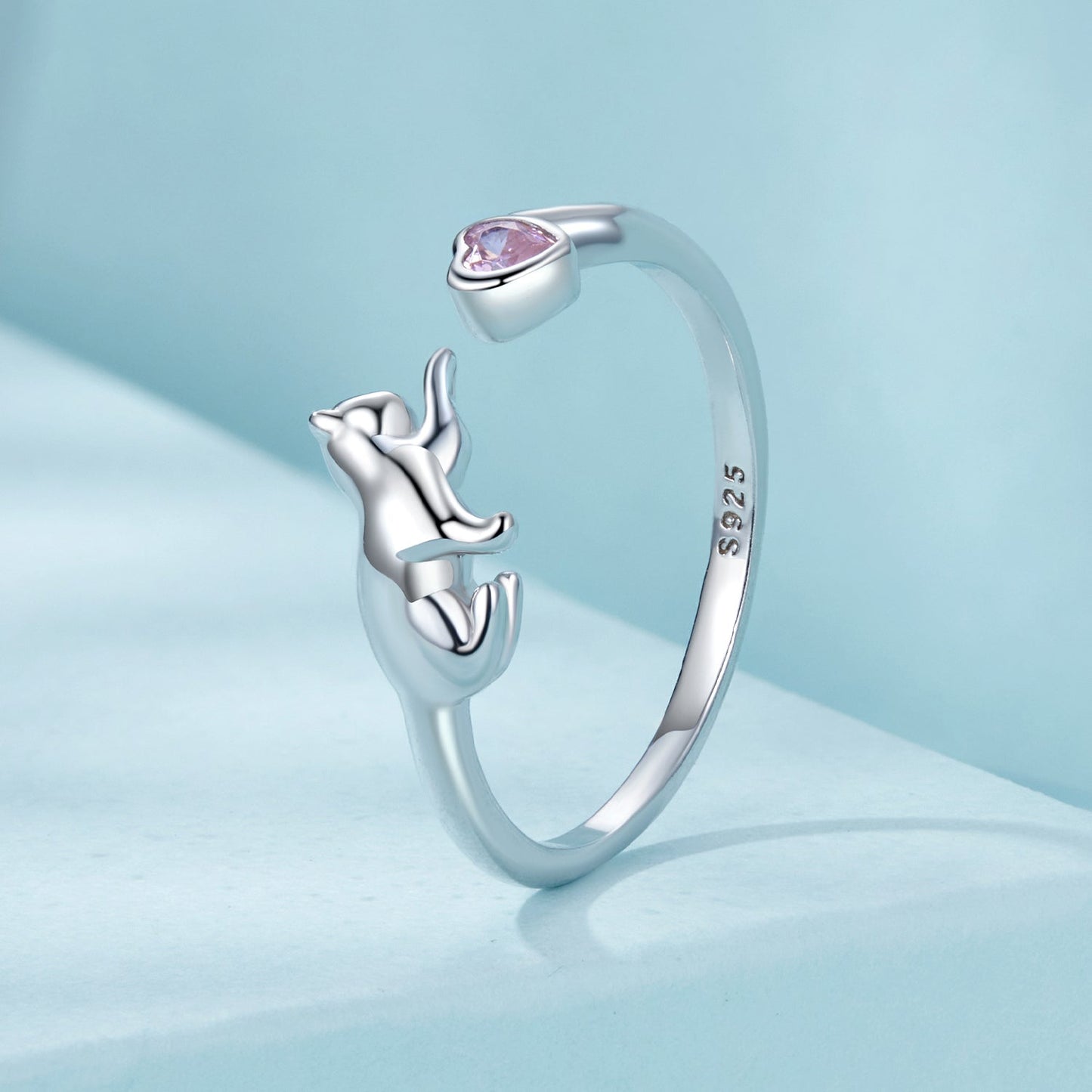 925 Sterling Silver Pavé Setting CZ White Gold Plated Ring for Women