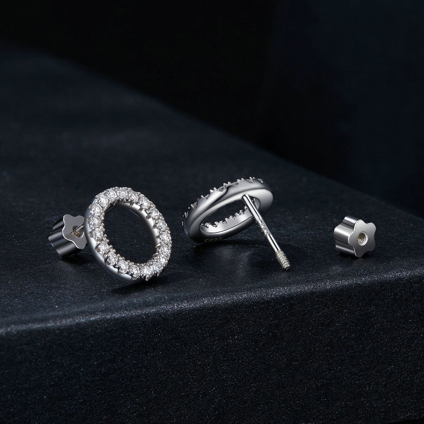 925 Sterling Silver 10mm Moissanite Earrings for Women