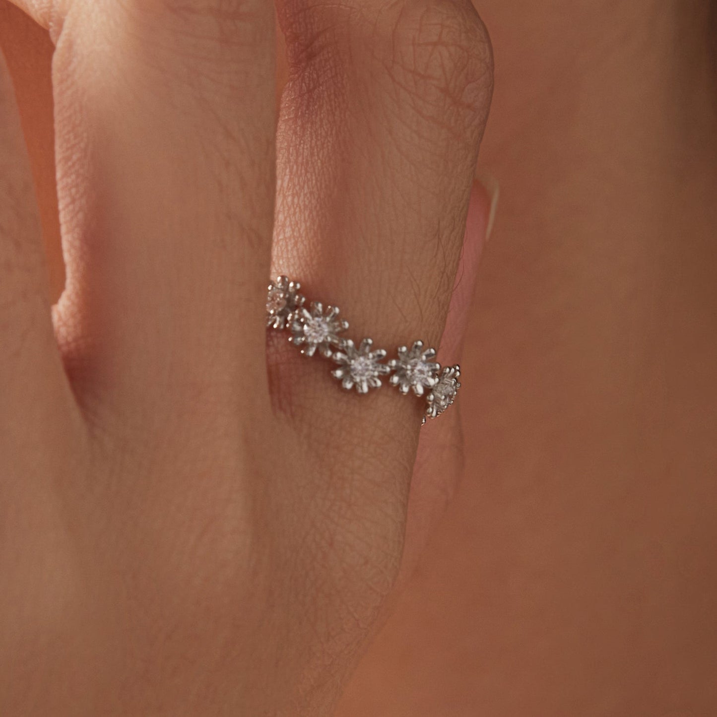 925 Sterling Silver Moissanite 0.03ct Ring Size 7