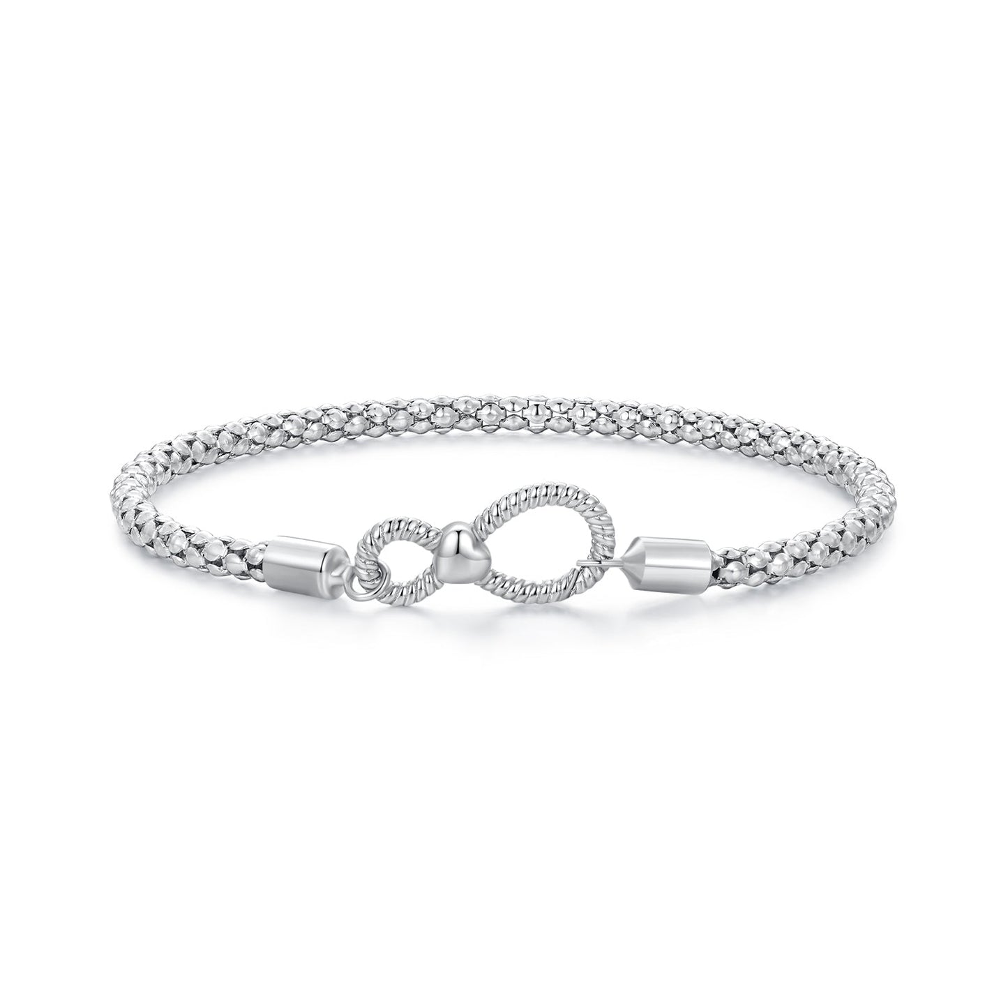 925 Sterling Silver Infinity Love Bracelet for Women - Size 17.0