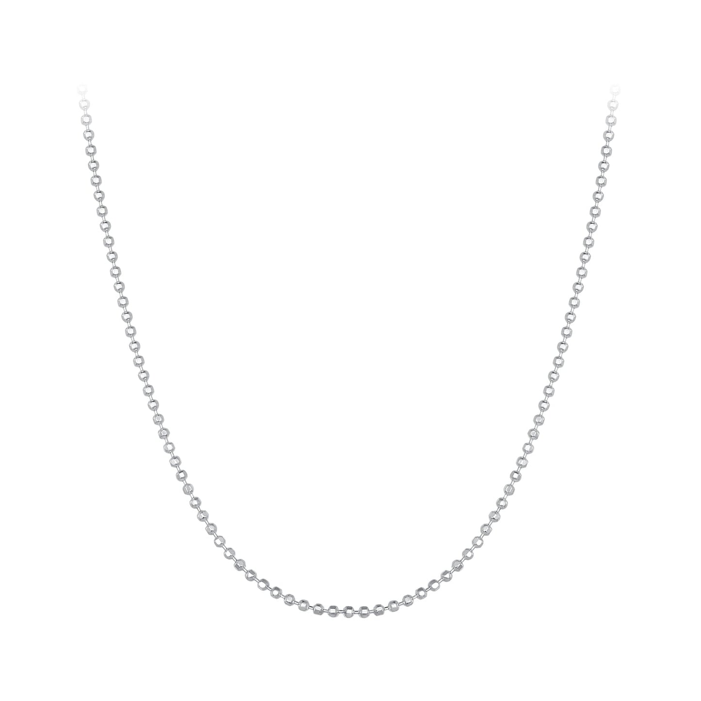 925 Sterling Silver Plated Platinum Necklace 400+50mm for Women