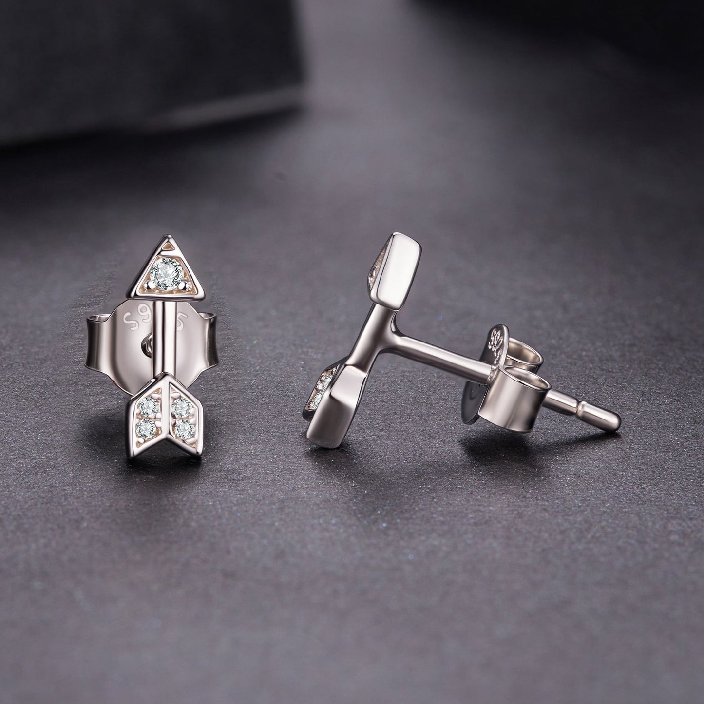 925 Sterling Silver 0.08ct and 0.12ct Moissanite Earrings in White Gold for Women