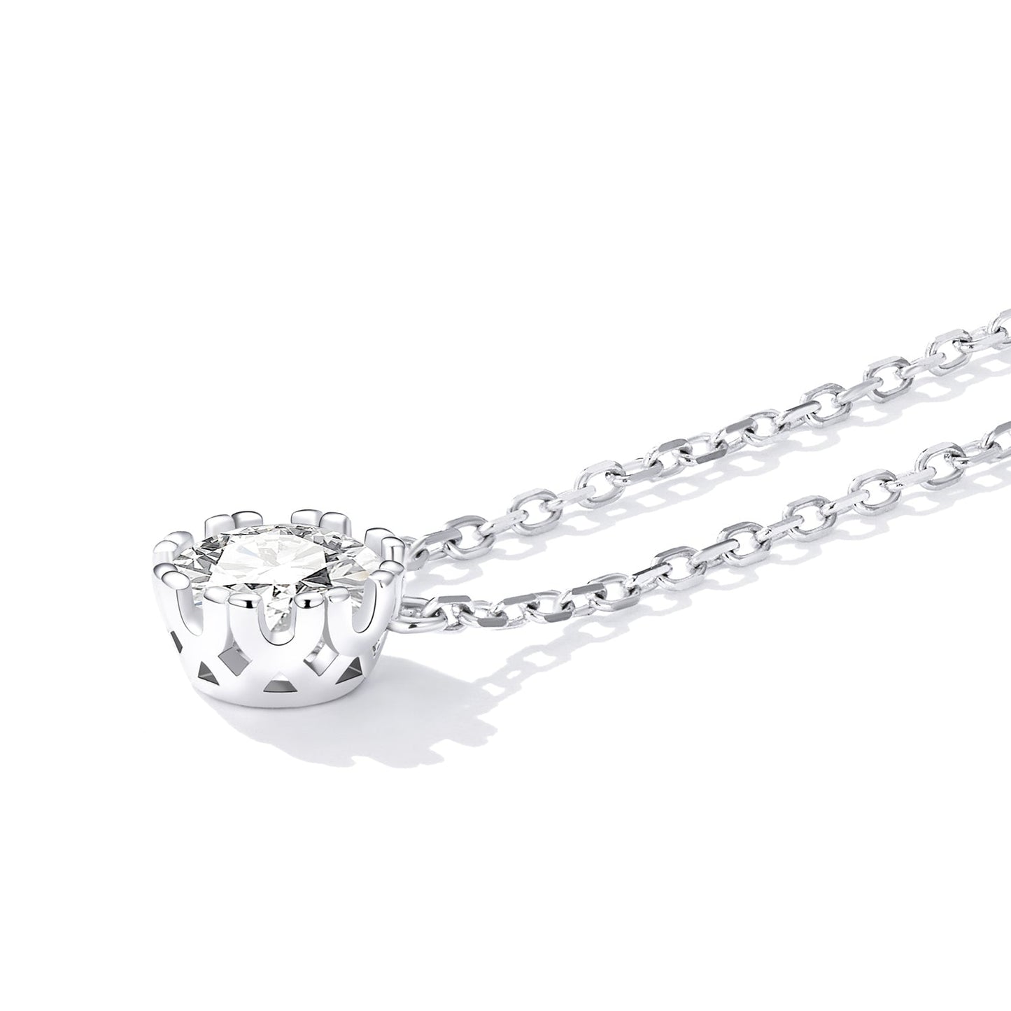 925 Sterling Silver Adjustable Necklace with CZ Pendants for Women