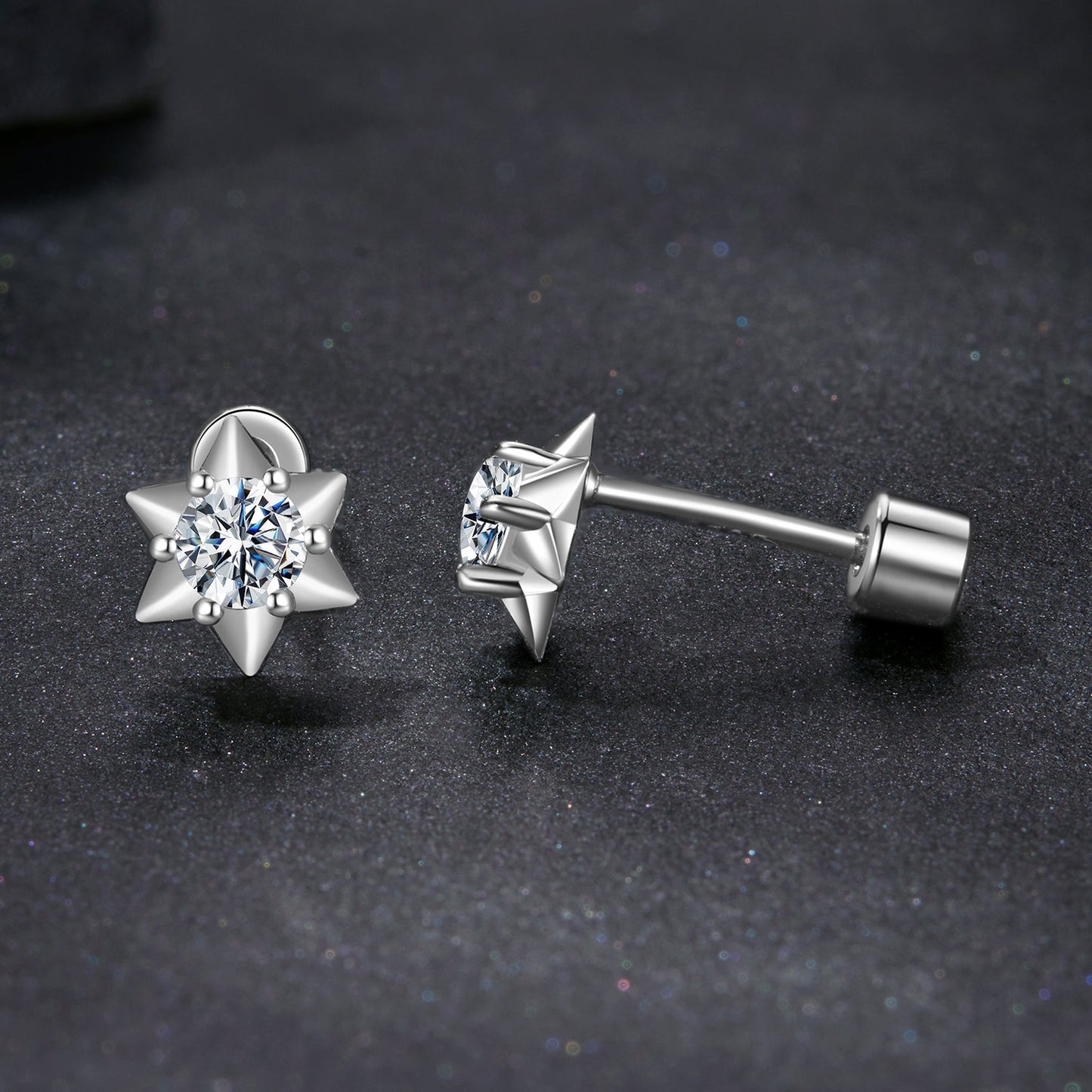 925 Sterling Silver Moissanite 0.10 Carat Earrings for Women