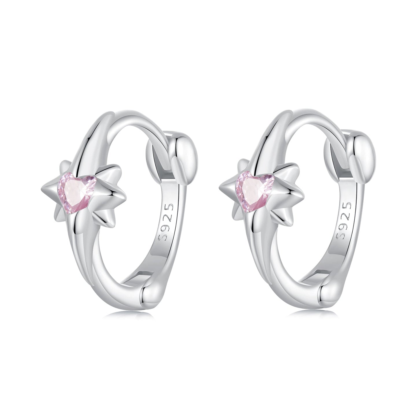 925 Sterling Silver White Gold Plated Earrings with CZ for Women