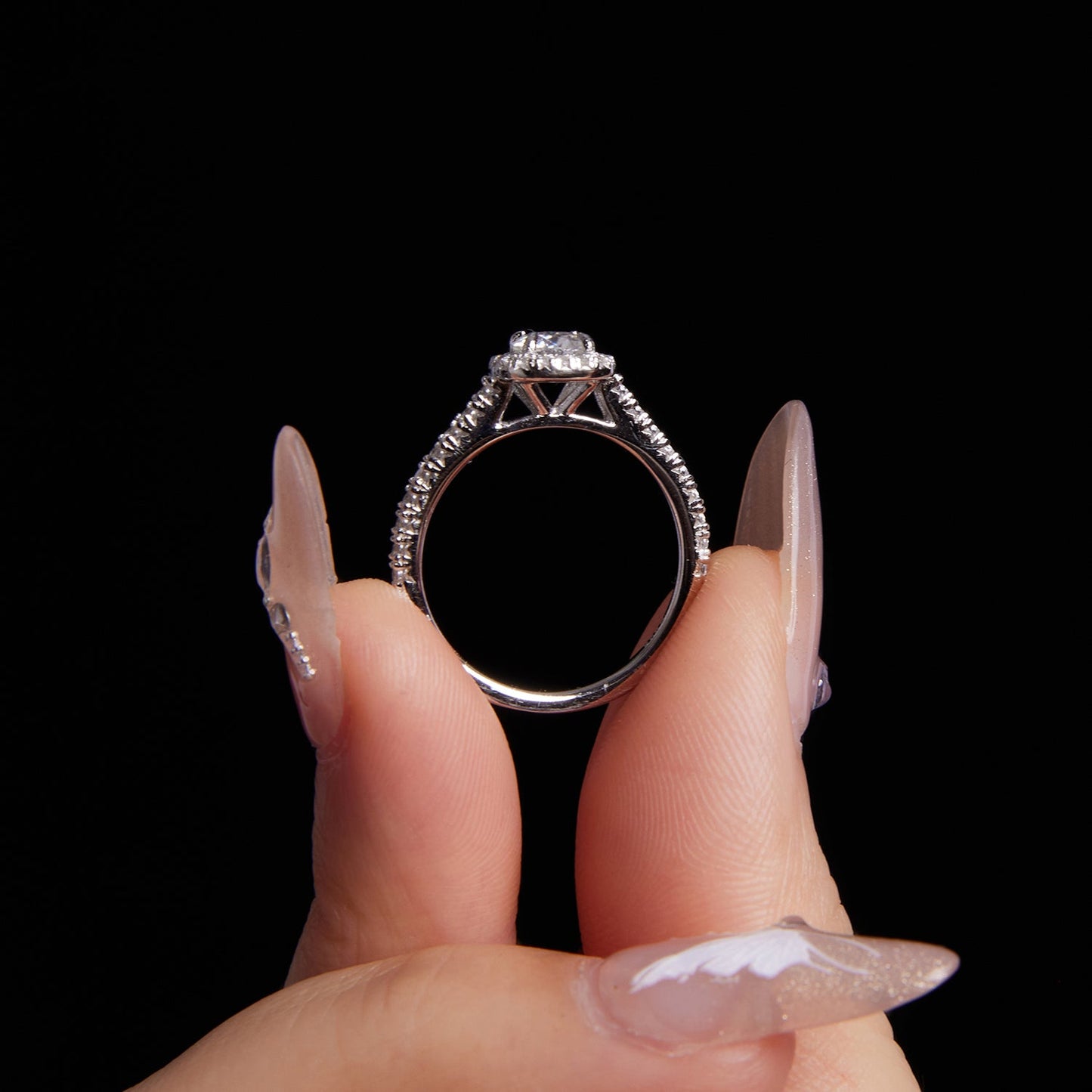925 Sterling Silver Moissanite 0.5 Carat Ring for Women - Size 6