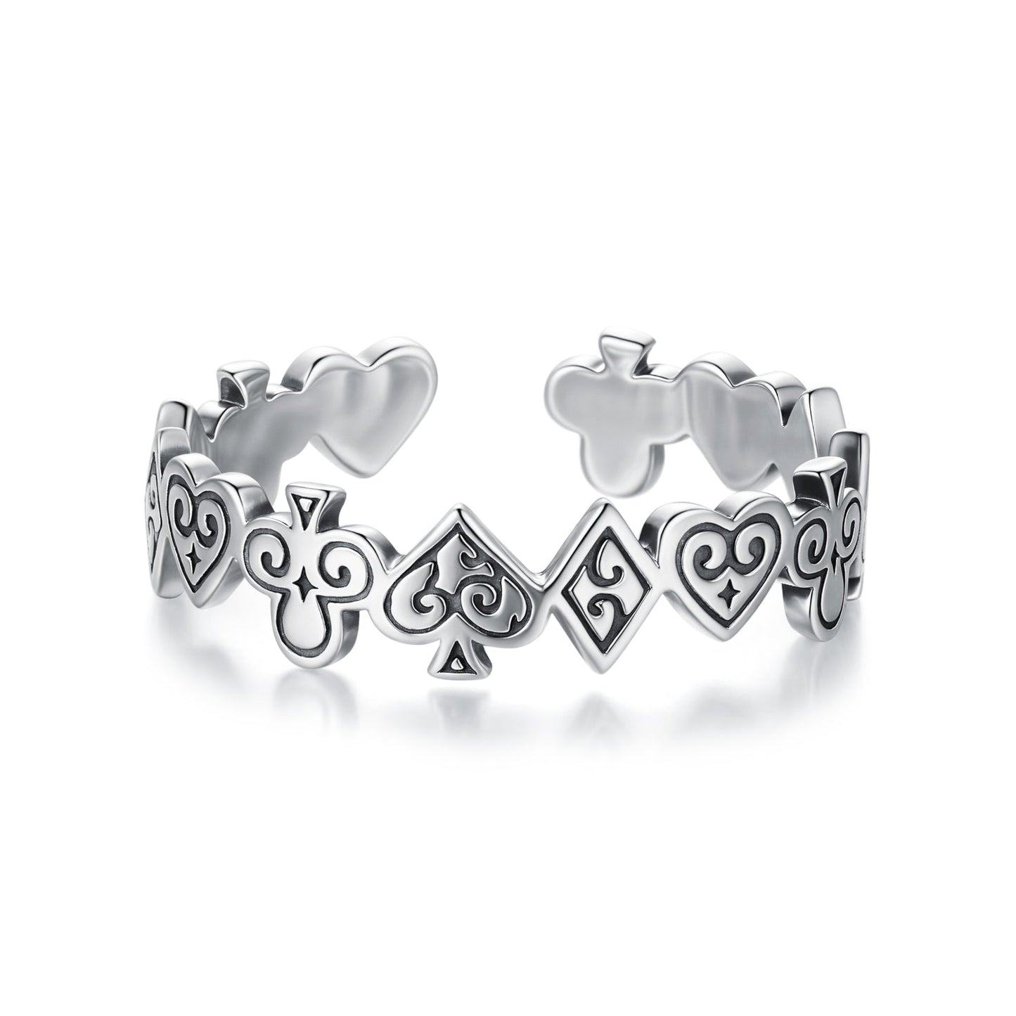 925 Sterling Silver Oxidized Silver 0.5cm Ring