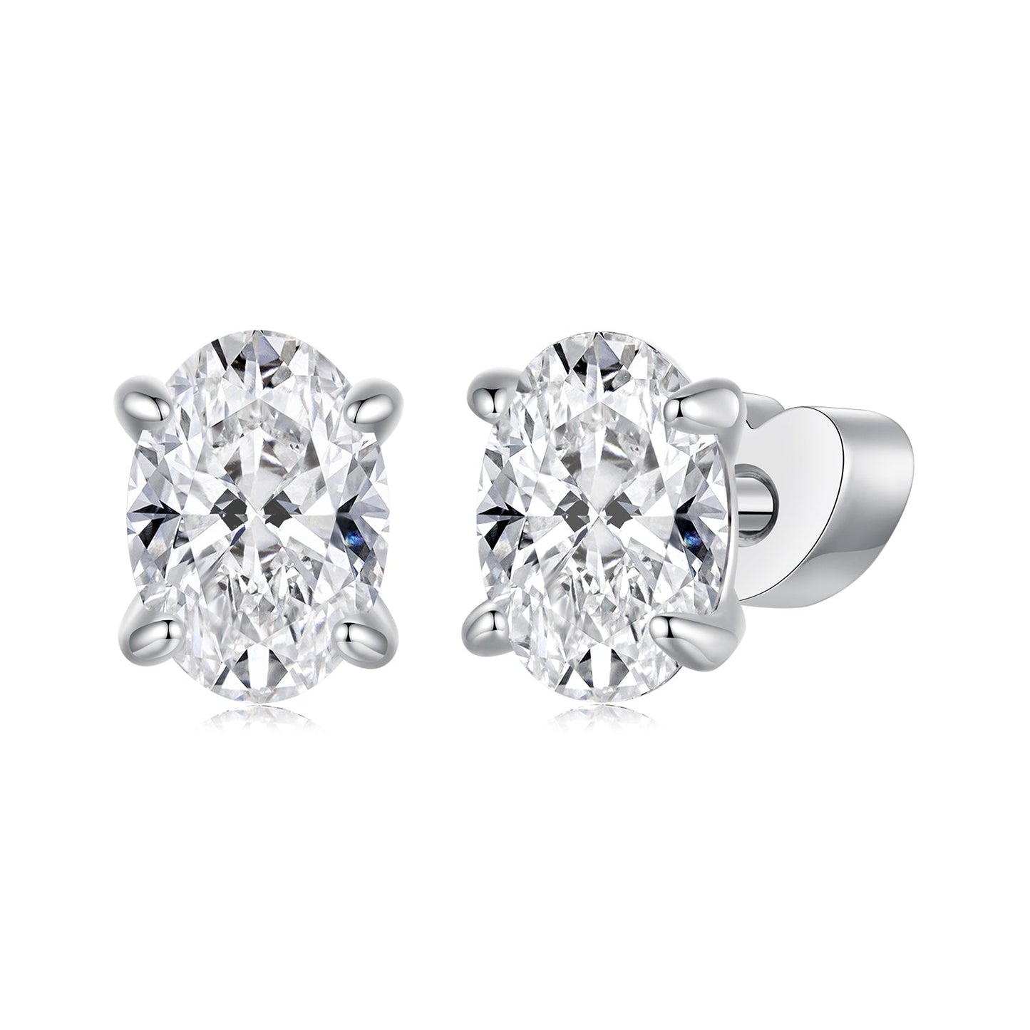 925 Sterling Silver Earrings with Pavé Setting CZ, 0.7*0.5cm, for Women