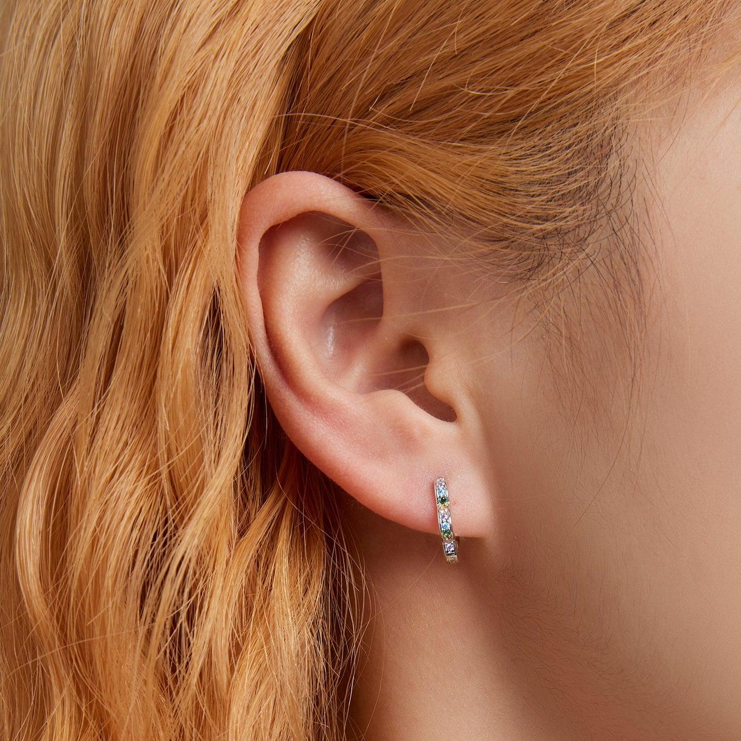925 Sterling Silver Earrings with Pavé Setting CZ and Platinum Plating for Women